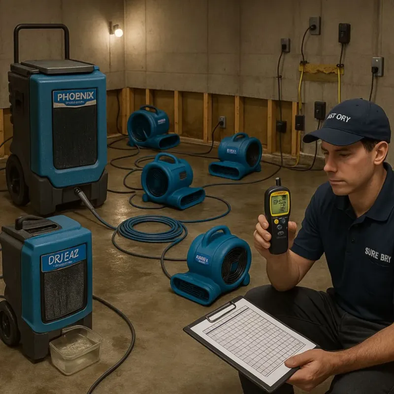 Structural Drying and Dehumidification process in Orcutt, CA